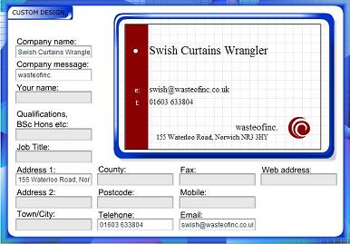 Business card design application