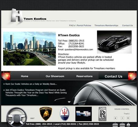 A Flash website for Houston, TX, car rental company